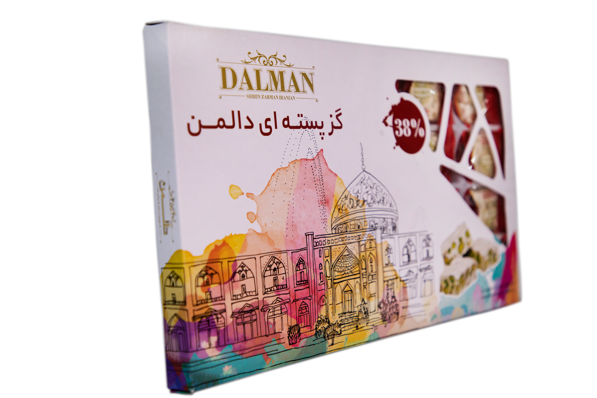 گز دالمن 38% پسته 350 گرمی