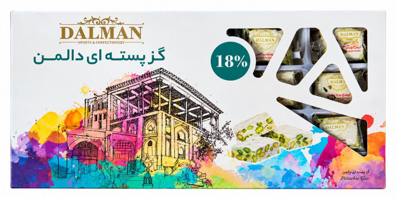 گز  18% مغزپسته ای 300 گرمی دالمن