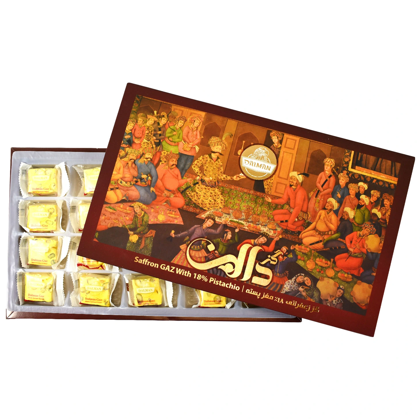 گز 18% پسته زعفرانی ویژه 300 گرمی دالمن