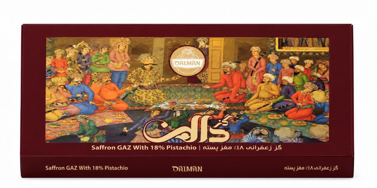 گز 18% پسته زعفرانی ویژه 300 گرمی دالمن